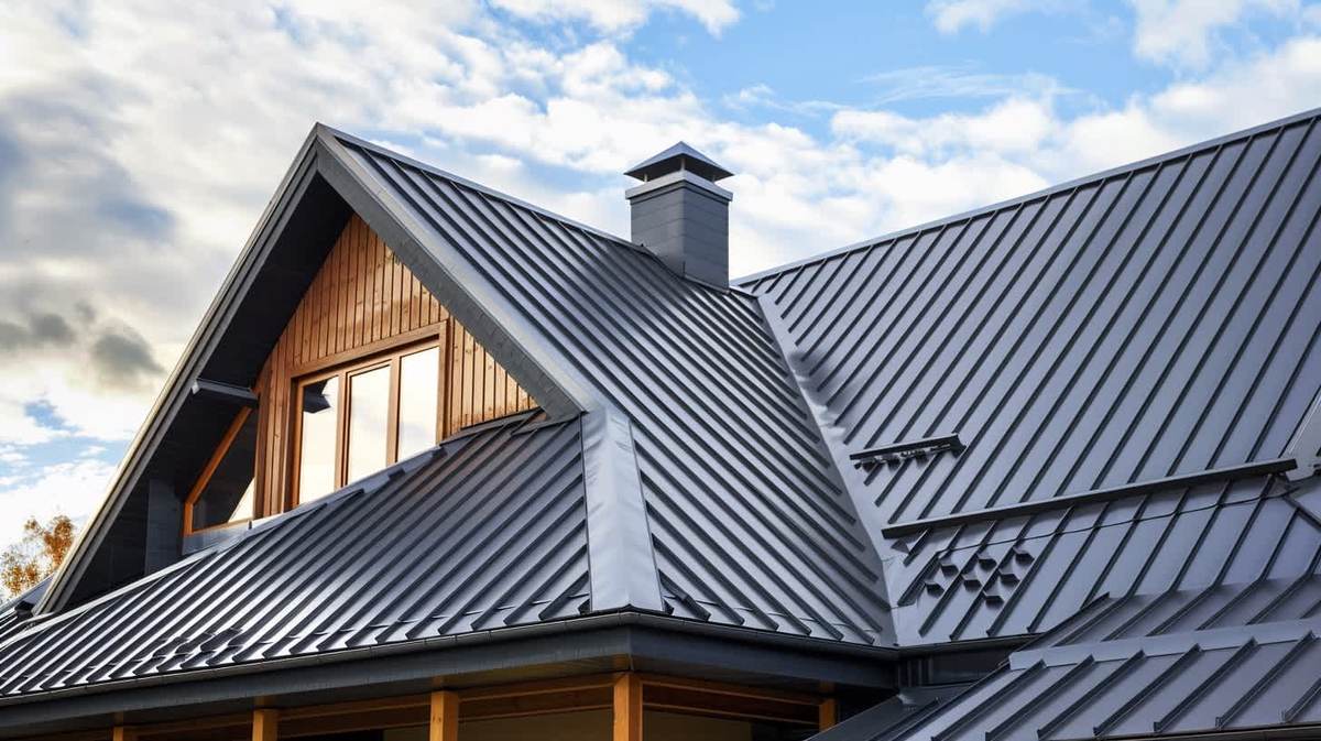 Basmane EPDM Kauçuk Çatı – antrasit kenet sistem metal çatıyla kaplanmış müstakil ev